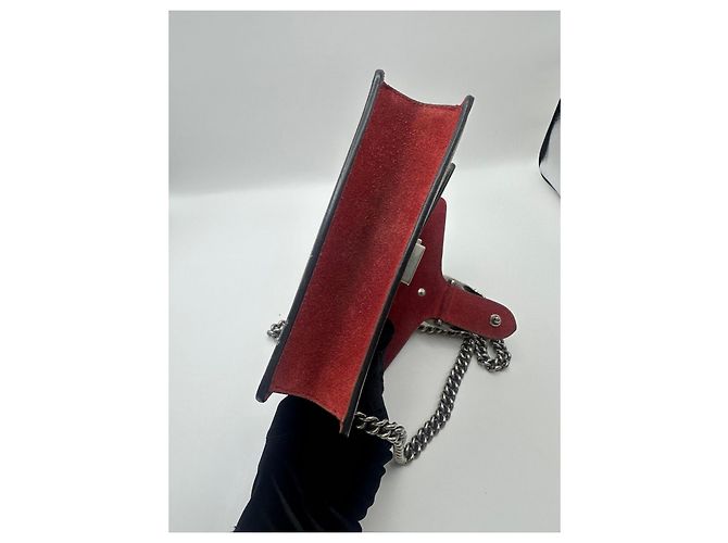 Gucci Dionysus GG Supreme Borsa a Tracolla Piccola Rosso Beige - vista 12