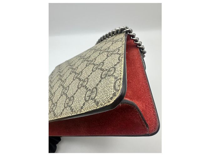 Gucci Dionysus GG Supreme Borsa a Tracolla Piccola Rosso Beige - vista 13