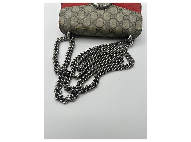 Gucci Dionysus GG Supreme Borsa a Tracolla Piccola Rosso Beige - vista 14