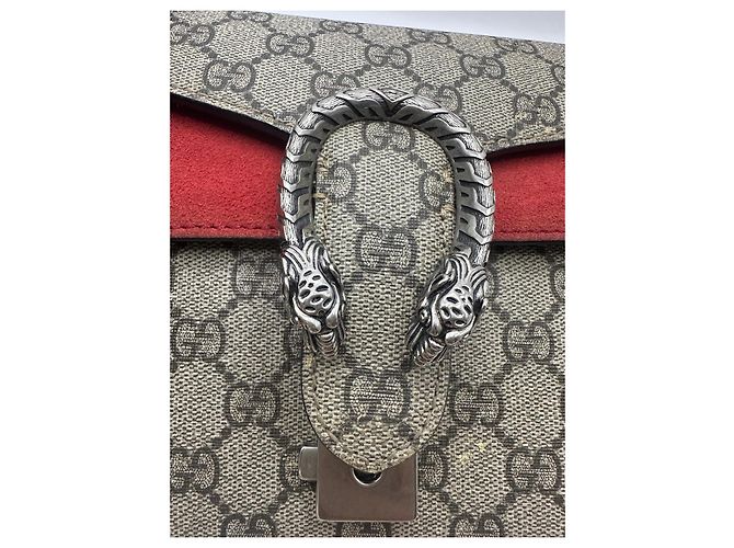 Gucci Dionysus GG Supreme Borsa a Tracolla Piccola Rosso Beige - vista 15