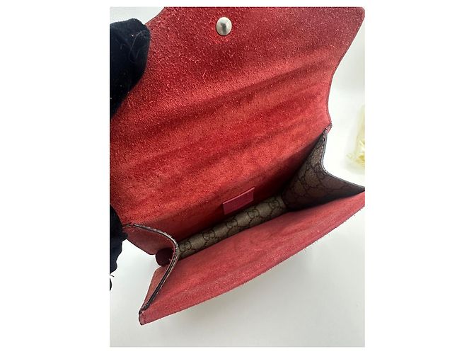 Gucci Dionysus GG Supreme Borsa a Tracolla Piccola Rosso Beige - vista 16