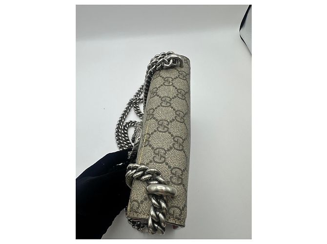 Gucci Dionysus GG Supreme Borsa a Tracolla Piccola Rosso Beige - vista 3