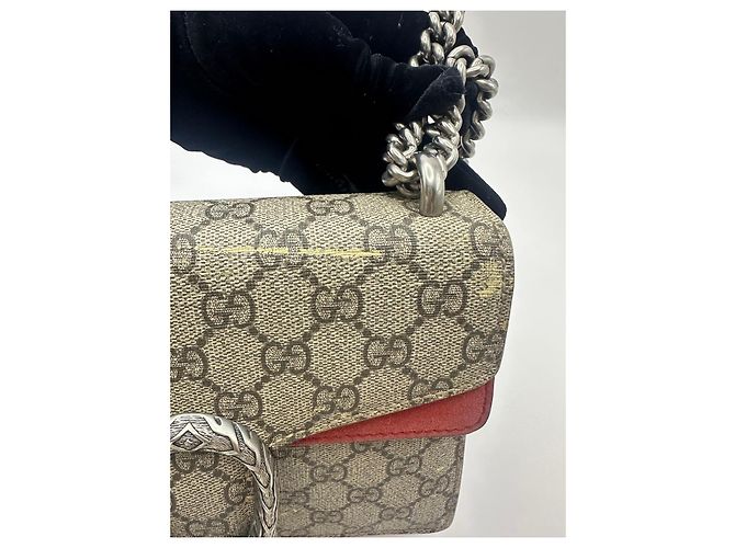 Gucci Dionysus GG Supreme Borsa a Tracolla Piccola Rosso Beige - vista 5