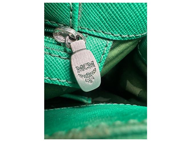 MCM Elda Bolsa de Mão em Couro Saffiano - Verde - vista 19