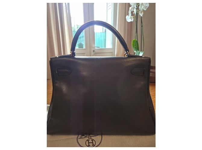 Borsa Hermès Kelly 32 in pelle marrone - vista 3