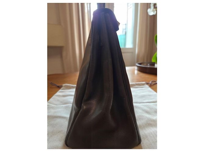 Borsa Hermès Kelly 32 in pelle marrone - vista 5