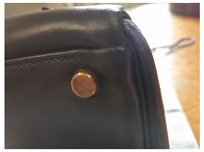 Borsa Hermès Kelly 32 in pelle marrone - vista 8