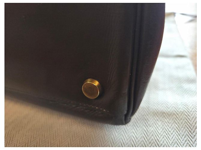 Borsa Hermès Kelly 32 in pelle marrone - vista 9