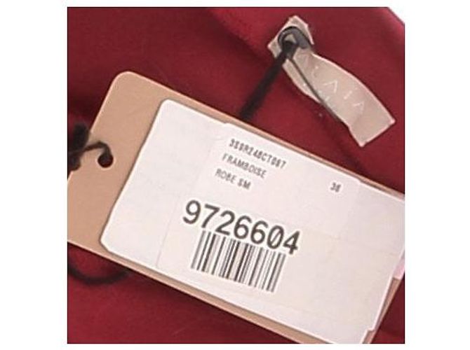 Alaïa Kleid aus Baumwolle Himbeerrot Größe 36 - Ansicht 6