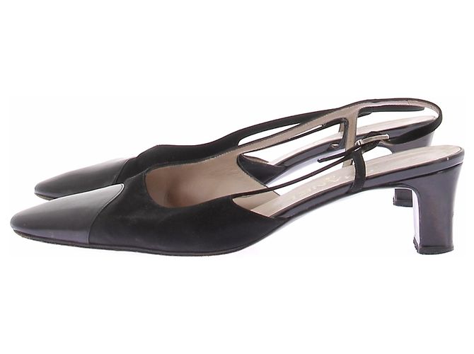 Chanel Mary Jane sandali in pelle nera Nero - vista 2