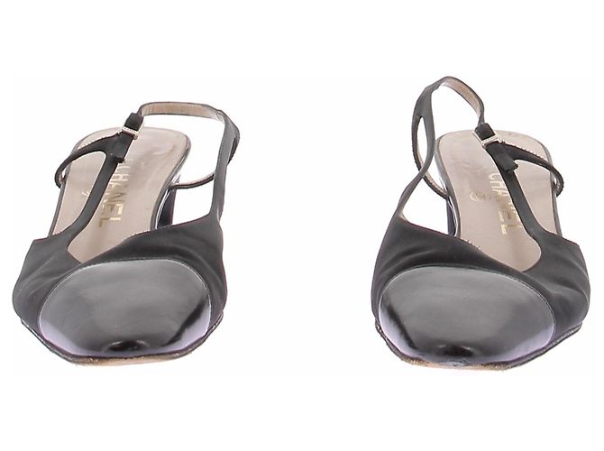 Chanel Mary Jane sandali in pelle nera Nero - vista 3