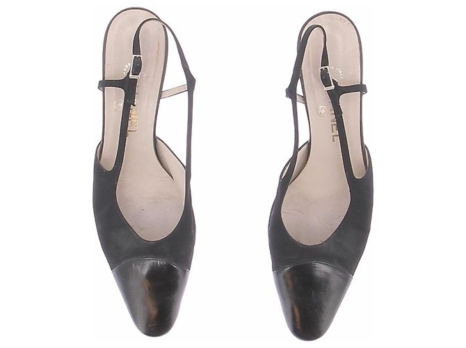Chanel Mary Jane sandali in pelle nera Nero - vista 4
