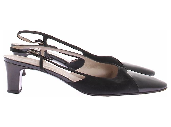 Chanel Mary Jane sandali in pelle nera Nero - vista 6
