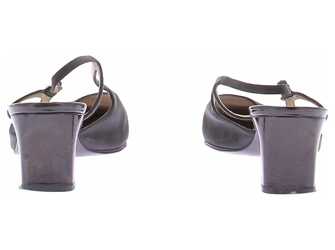Chanel Mary Jane sandali in pelle nera Nero - vista 7