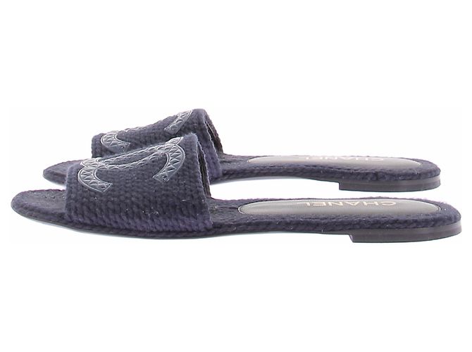 Sandali Chanel in tweed blu taglia 39 - vista 2