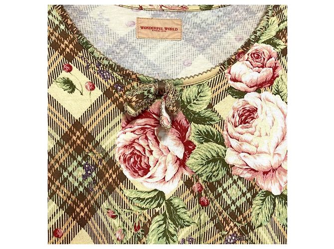 Autre Marque WONDERFUL WORLD Spitzenkleid mit Blumenprint, lang Braun Beige - Ansicht 4