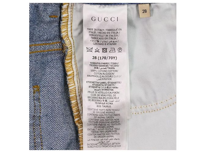 Pantalones vaqueros Gucci Horsebit 80's Fit Azul - vista 12