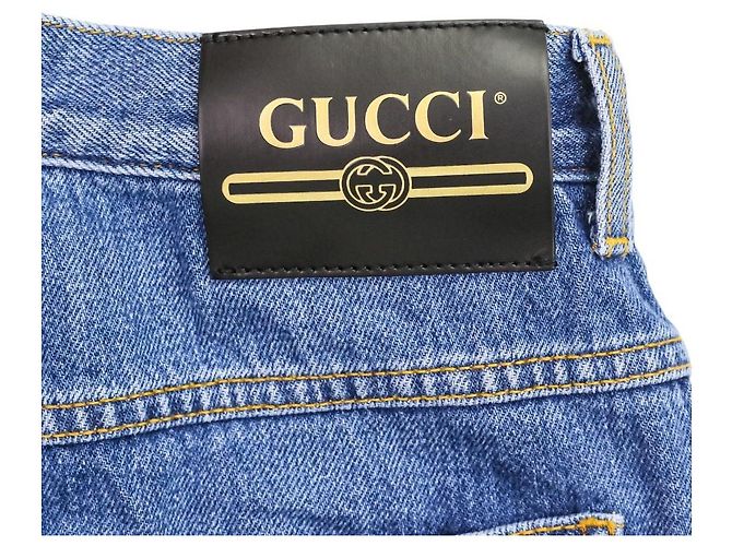 Pantalones vaqueros Gucci Horsebit 80's Fit Azul - vista 3