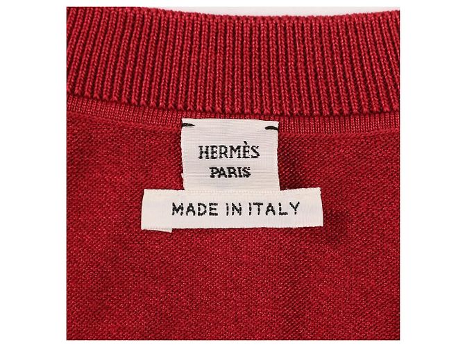 Cárdigan de punto de seda y algodón H Lift Hermès 38 Roja - vista 10