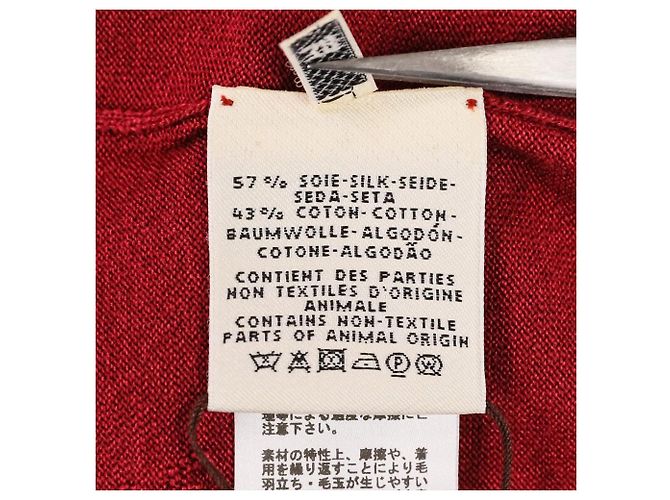 Cárdigan de punto de seda y algodón H Lift Hermès 38 Roja - vista 12