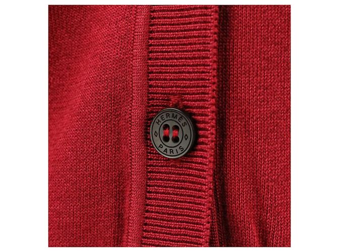 Cárdigan de punto de seda y algodón H Lift Hermès 38 Roja - vista 9