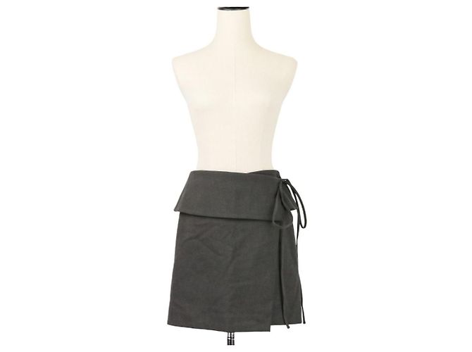 Autre Marque Mini saia com design transpassado FRAY I.D Marrom Cinza antracite - vista 13
