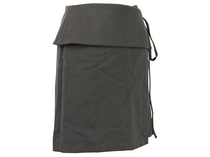Autre Marque Mini saia com design transpassado FRAY I.D Marrom Cinza antracite - vista 7