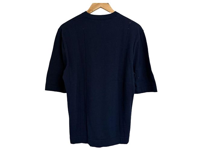 Hermès Top de punto de manga corta Hermes Azul Azul marino - vista 2