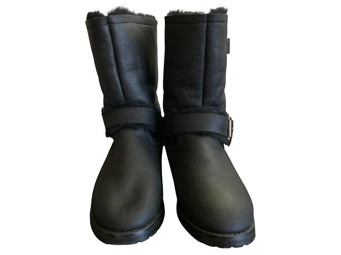 Autre Marque Shearling Engineer Boots Tsuru by Mariko Oikawa Schwarz - Ansicht 2