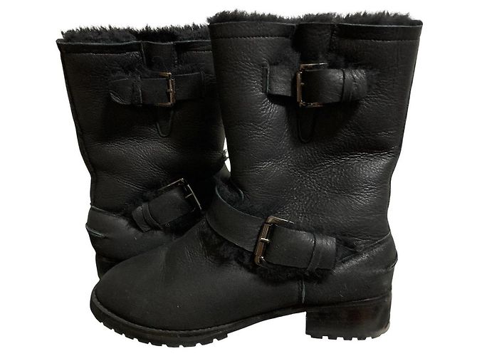 Autre Marque Shearling Engineer Boots Tsuru by Mariko Oikawa Schwarz - Ansicht 5