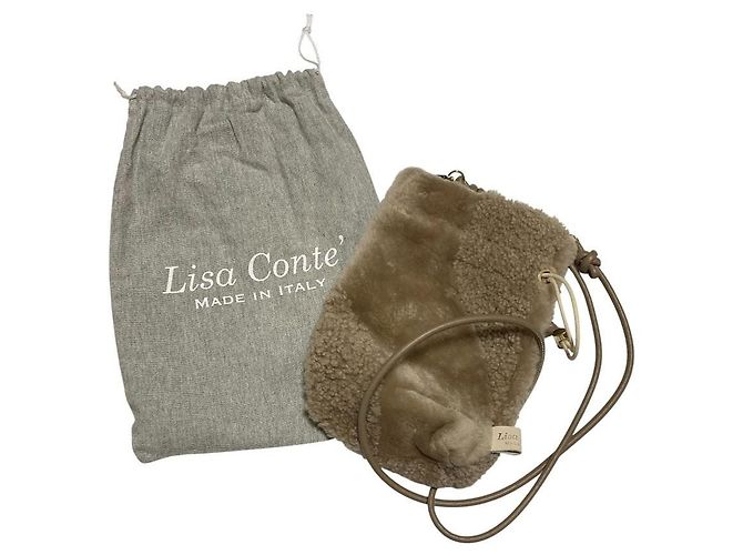 Mila Schön mila schon × Lisa Conte Borsa a tracolla 2way in shearling Beige - vista 12