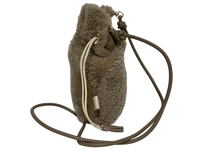 Mila Schön mila schon × Lisa Conte Borsa a tracolla 2way in shearling Beige - vista 2