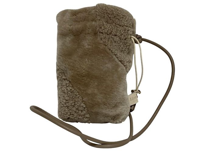 Mila Schön mila schon × Lisa Conte Borsa a tracolla 2way in shearling Beige - vista 5
