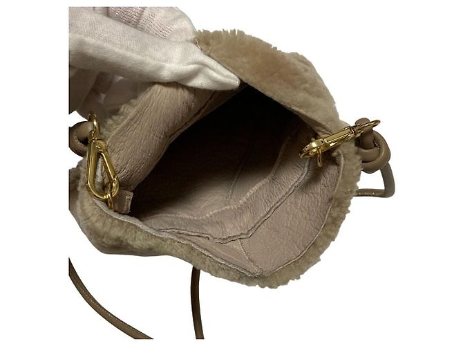 Mila Schön mila schon × Lisa Conte Borsa a tracolla 2way in shearling Beige - vista 6