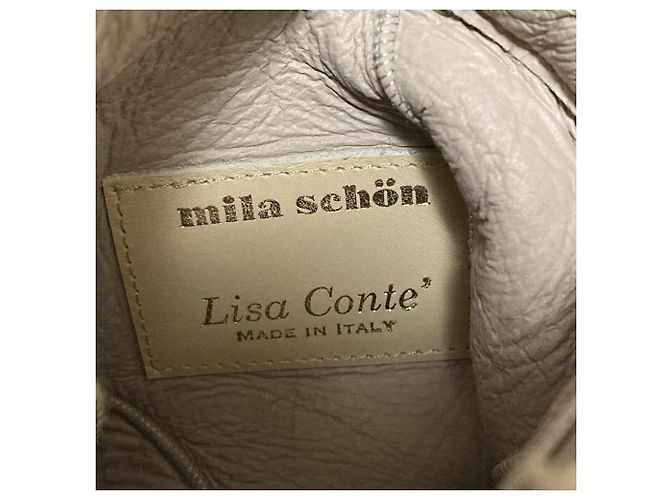 Mila Schön mila schon × Lisa Conte Borsa a tracolla 2way in shearling Beige - vista 7