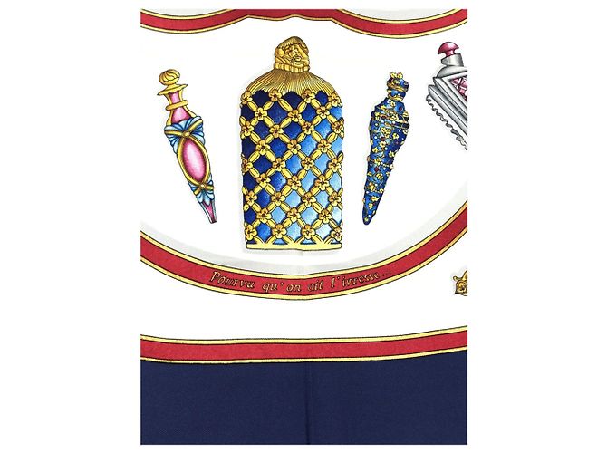 Hermès Sciarpa in seta stampata profumo blu - vista 8