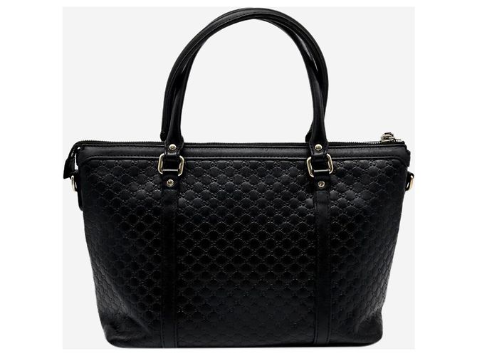 Borsa 2way in pelle Micro Guccissima nera Nero - vista 2