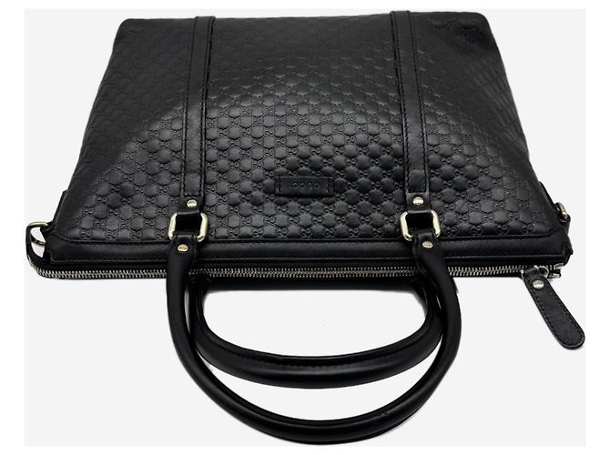 Borsa 2way in pelle Micro Guccissima nera Nero - vista 4