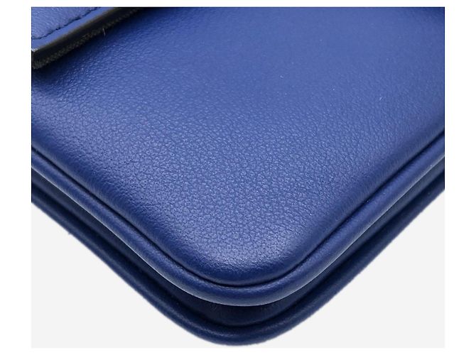 Fendi Borsa a tracolla in pelle Blue Duo Baguette - vista 9