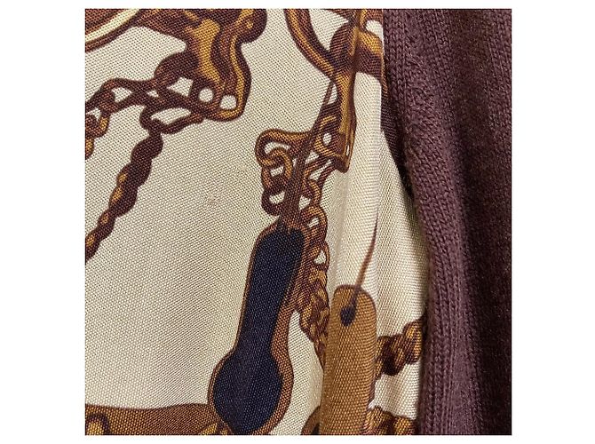 Hermès Wollstrickjacke Hermes Twillene Medor Button 38 Braun - Ansicht 10