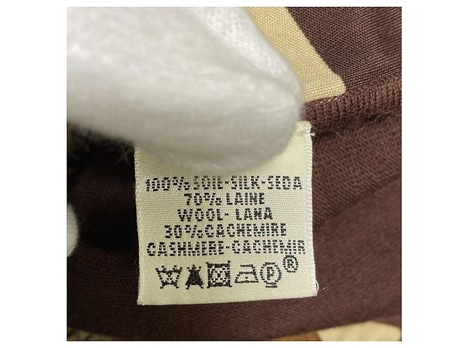 Hermès Wollstrickjacke Hermes Twillene Medor Button 38 Braun - Ansicht 8