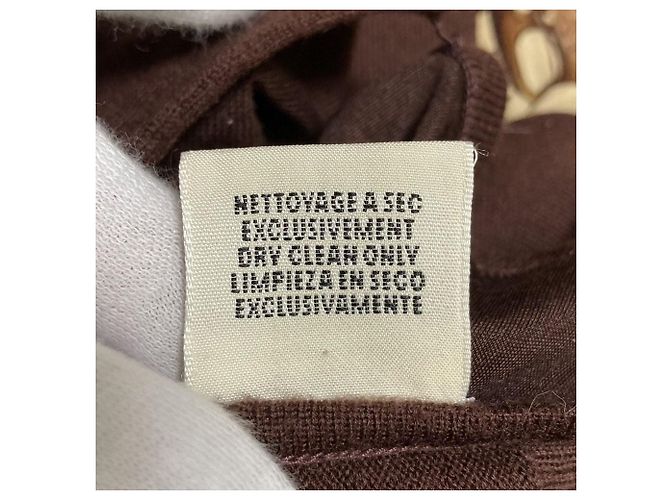 Hermès Wollstrickjacke Hermes Twillene Medor Button 38 Braun - Ansicht 9