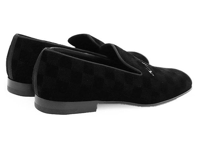 Mocassini Louis Vuitton Damier Velvet Nero - vista 12