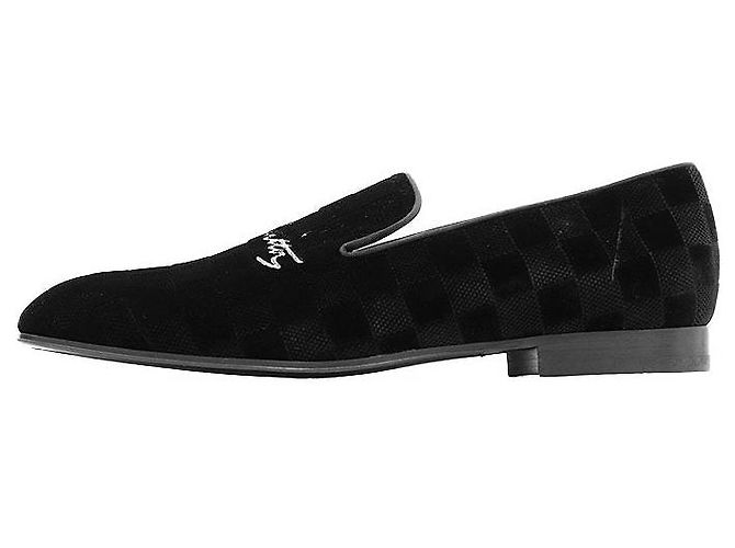 Mocassini Louis Vuitton Damier Velvet Nero - vista 2