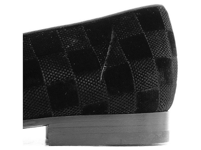 Mocassini Louis Vuitton Damier Velvet Nero - vista 3