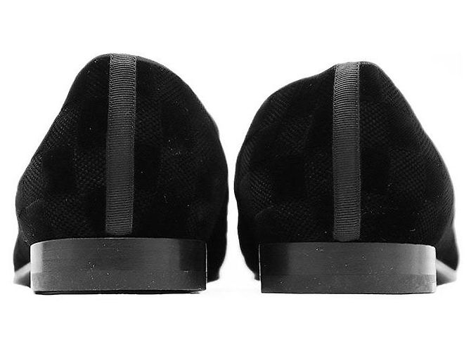 Mocassini Louis Vuitton Damier Velvet Nero - vista 4
