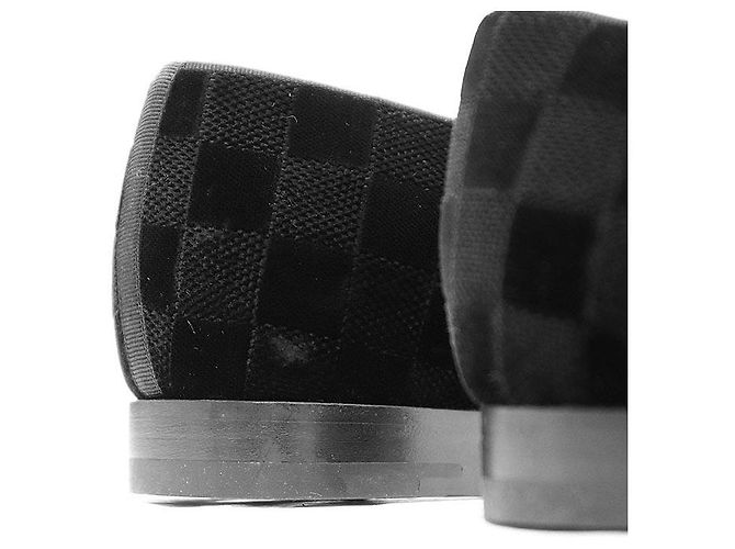 Mocassini Louis Vuitton Damier Velvet Nero - vista 5