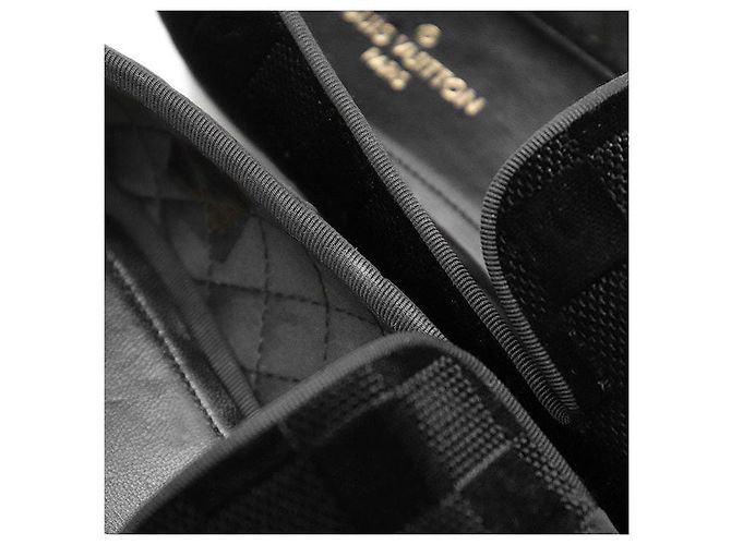 Mocassini Louis Vuitton Damier Velvet Nero - vista 8