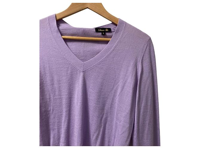 Autre Marque 18G Drawer Cashmere-Seide-Strickpullover mit Rundhalsausschnitt Lila - Ansicht 2