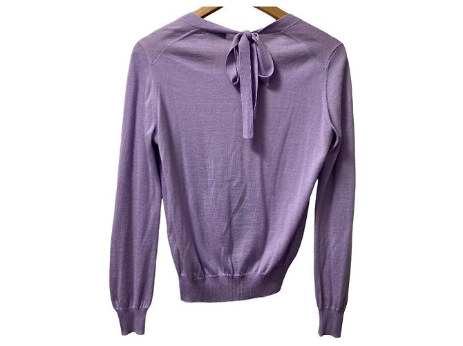 Autre Marque 18G Drawer Cashmere-Seide-Strickpullover mit Rundhalsausschnitt Lila - Ansicht 3